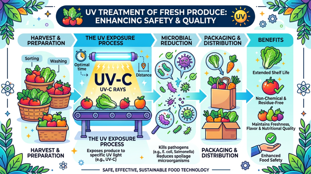 Infographic about UV treatment of fresh produce